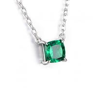 GGYTMQL 925 argent sterling argent Moissanite Diamond Emerald Gemstone Diamonds Pendants Collier Bijoux