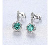 GGYTMQL 925 Boucles d'oreilles de Goujon Brillantes en Saphir