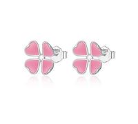 GGYTMQL 925 Boucles d'oreilles de Goujon Coeur Rose Solide pour Les Femmes Bijoux Fins