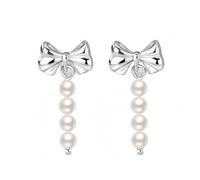 GGYTMQL 925 Boucles d'oreilles en Argent Sterling, Boucles d'oreilles à boutage pour Femmes, Boucles d'oreilles dangereuses Perles Blanches, élégants Boucles d'oreilles en Argent en
