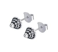 GGYTMQL 925 Boucles d'oreilles en Argent Sterling Mariage Boucles d'oreilles de Goujon Noir pour Femmes Bijoux en Argent Sterling