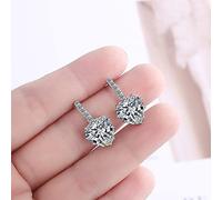 GGYTMQL 925 Boucles d'oreilles en Argent Sterling pour Les Femmes en Boucles d'oreilles en Cristal
