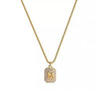 GGYTMQL 925 Box Chain Zircon Square Charm Pendante Collier de cou pendant pour femmes Bijoux fins
