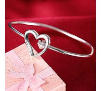 GGYTMQL 925 bracelet rond à cœur ouvert pour femmes bracelets manchette