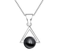 GGYTMQL 925 Chaîne exquise du collier de triangle noir