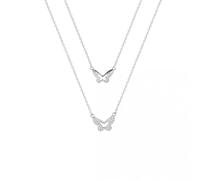 GGYTMQL 925 Collier à charme à papillon à double couche pour femmes accessoires de bijoux de fête de mariage couloir