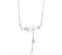 GGYTMQL 925 Collier de cerise en coquille de cristal Collier de charme pour femmes collares coulies de mariage bijoux
