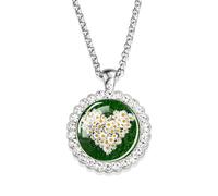 GGYTMQL 925 Collier de Feuilles Vertes en Argent Sterling pour Les Femmes Fouilles Collier Clover Collier Lucky Grass Pendant Collier Green