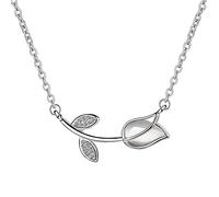 GGYTMQL 925 Collier de fleurs en cristal pour femmes Bijoux de mariage pendentif couloir