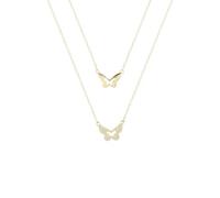 GGYTMQL 925 Collier de papillon à double couche pour femmes accessoires de bijoux de fête de mariage couloir