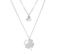 GGYTMQL 925 Collier de trèfle à Quatre Feuilles minimalistes en Argent Sterling pour Femmes et Filles, Pendentif de trèfle - 4 Feuilles Collier de trèfle, Collier Alhambra