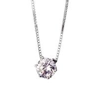 GGYTMQL 925 Collier en argent pendentif coupé rond 1.0 cmor d couleur blanc Moisanite Pass diamant pour le collier pour femmes