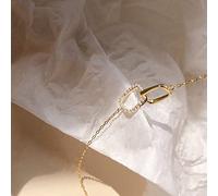 GGYTMQL 925 Collier entrelacier carré en Argent Sterling pour Femmes Bijoux de chaîne géométrique Zircon Brillant
