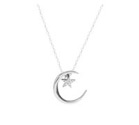 GGYTMQL 925 Collier étoile de lune étincelant la clavicule chaîne femme de mariage bijoux fête d'anniversaire cadeau
