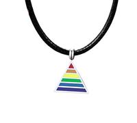 GGYTMQL 925 Collier Trans en Argent Sterling pour Unisexe, Collier Pendentif Rond Arc-en-Ciel lesbien Gays Gay Drapeau de la fierté Gay, Collier bisexuel, Collier transgenre, Collier Double Vénus