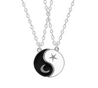 GGYTMQL 925 Collier Yang Yang Yang Silver Silver pour Femmes Collier Pendentif ajusté Yin Yang Taichi Collier Collier Yang pour Hommes
