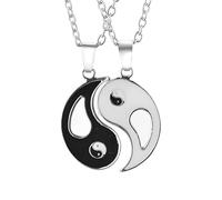 GGYTMQL 925 Collier Yang Yang Yang Silver Silver pour Femmes Collier Pendentif ajusté Yin Yang Taichi Collier Collier Yang pour Hommes