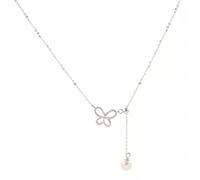 GGYTMQL 925 Colliers de papillon pour femmes dames Temperament Tempérament Perle Clavicule Chaîne de cou Bijoux