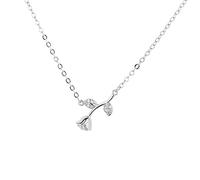 GGYTMQL 925 Colliers de rose pour femmes Leaf Zircon Small Flower Pendant Pending Choker Jewelry