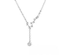 GGYTMQL 925 Colliers pour zircon Pendant Pichet étoile Bijoux de chaîne de clavicules délicates