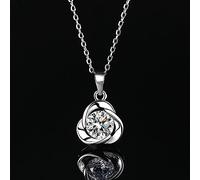 GGYTMQL 925 Pendre de trèfle en argent sterling 1 CT Collier Moisanite pour les femmes D Couleur Bijoux Engagement