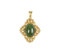 GGYTMQL 925 Silver Gold plaqué HETIAN JADE JADE JASPER LADE PENDANT Collier