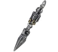 GGYTMQL 925 Silver Jewelry Pendant, Thai Silver Men's Amulet Pendentif, hommes et femmes Vajra Vintage Collier Pendre Challier (sans chaîne) (S925 Silver 51 * 9 mm)