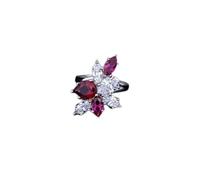 GGYTMQL 925 Silver Silver Ruby Carbon Diamond Gemstone Rings for Women Sparkling Wedding Jewelry
