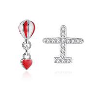 GGYTMQL 925 Solide Real Sterling Sweet Plane Stud Oreads Gift for Women Lady Jewelry
