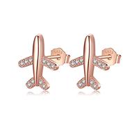 GGYTMQL 925 Solide Real Sterling Sweet Plane Stud Oreads Gift for Women Lady Jewelry