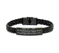 GGYTMQL À mon incroyable Pappy, n'oubliez jamais à quel point je t'aime. Bracelets en cuir tressé Cadeaux pour Pappy de la famille, de l'ami ou du collègue, des cadeaux de pappy uniques de Noël,