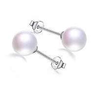GGYTMQL Aaaa Boucles d'oreilles perlées naturelles parfaites Fine 925 Boucles d'oreilles en argent sterling