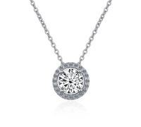 GGYTMQL Accessoires 1 à 2Ct Colliers Moisanite pour femmes, D Couleur Round Coupée Colliers en diamant en jaune/bleu/rose, Colliers de pendentif