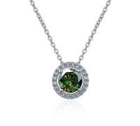 GGYTMQL Accessoires 1 à 2Ct Colliers Moisanite pour femmes, D Couleur Round Coupée Colliers en diamant en jaune/bleu/rose, Colliers de pendentif