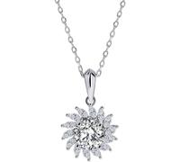 GGYTMQL Accessoires 1 D Collier Pendant Moisanite Collier de 18K Gold Gold S925 Collier en Argent Sterling pour Les Femmes d'authenticité