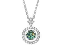 GGYTMQL Accessoires 1CT Collier Moisanite Coup Round pour femmes D