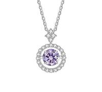 GGYTMQL Accessoires 1CT Collier Moisanite Coup Round pour femmes D
