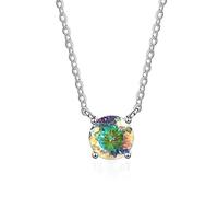 GGYTMQL Accessoires 1ct Collier Moisanite pour femmes Colliers de diamant rouge/bleu/vert D