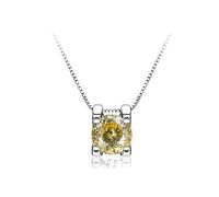 GGYTMQL Accessoires - 1ct Coup Round D Color Moissanite Pendant Collier pour femmes