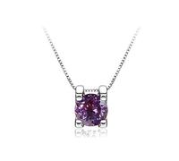 GGYTMQL Accessoires - 1ct Coup Round D Color Moissanite Pendant Collier pour femmes