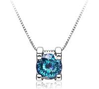 GGYTMQL Accessoires - 1CT Coupe Round D Couleur 925 Collier Pendentif Moissanite Silver Silver pour Les Femmes