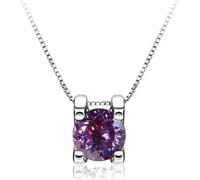 GGYTMQL Accessoires - 1CT Coupe Round D Couleur 925 Collier Pendentif Moissanite Silver Silver pour Les Femmes
