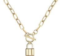 GGYTMQL Accessoires 925 Collier à Bascule de Monnaie en Argent Sterling pour Les Femmes, Bascule Collier Pendentif à la chaîne de Trombone - Serrure et clé, cœur, Collier Pendentif chaîne de pièces