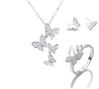 GGYTMQL Accessoires Boho Rhinestone Bijoux Ensembles 925 Boucles d'oreilles en Argent Sterling à Longue chaîne