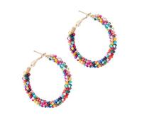 GGYTMQL Accessoires Boucles d'oreilles Perles colorées Boucles d'oreilles en Bois perlé pour Femmes Femme Perle Funky rétro Plastique