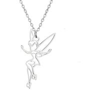 GGYTMQL Accessoires Collier de fée pour Femmes, 925 Colliers de la Lune pendante en Argent Sterling, Collier de fée, Bijoux de fée, Bijoux Tinkerbell