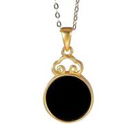 GGYTMQL Accessoires Collier Vintage S925 pour Femmes Plaque d'or Jade Jade Creux Ruyi Lock Bijoux Classiques à la Main