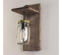 GGYTMQL American Industry Arts Mur Lights Vintage Laish Laish Retro Wood Industrial Industrial Murce Sconce intérieur Salon éclairage en Verre Transparent Bouteille de Bouteille pour Restaurant Bar