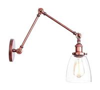 GGYTMQL American Wall Light Industrial Swing Bras rétro Antique Lampe Murale Rust Finition A réglable Double Arm Bras Single Single Murce E27 Prise en métal Assymér pour Le Salon Cuisine Bar Chambre