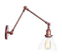 GGYTMQL American Wall Light Industrial Swing Bras rétro Antique Lampe Murale Rust Finition A réglable Double Arm Bras Single Single Murce E27 Prise en métal Assymér pour Le Salon Cuisine Bar Chambre